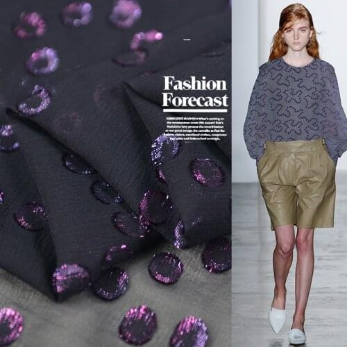 Purple Glitter Metallic Brocade 100% Mulberry Silk Georgette Fabric for Dress Sewing,SCG700