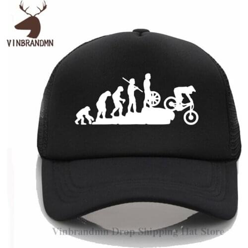 Mountain Biking Downhill Evolution Funny Baseball cap Punk Hipster MTB Bicycle unisex hat New Summer Casual Dirt Bike Bucket hat