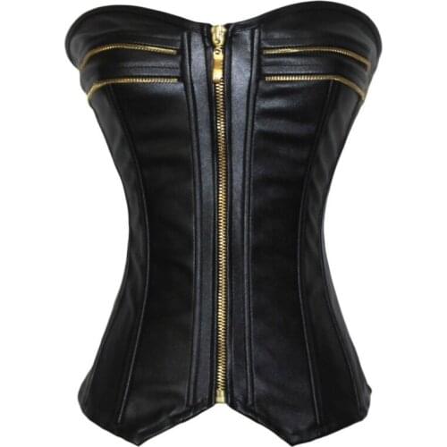 Retro Shapewear Palace Zipper Retracts Waist Leather Waist Corset Chest Shaping Corset