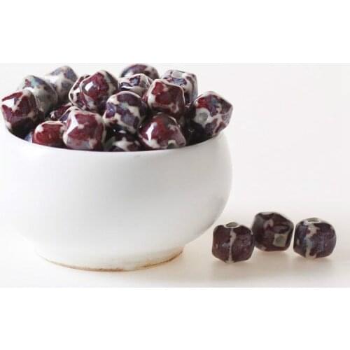 Missxiang 20pcs 10MM large hole ceramic jewelry DIY hand-woven material chaise loose beads student adult beaded homemade