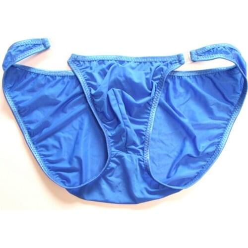 Mens Swimming Briefs Low Waist Male Breathable Transparent Ice Silk Panties Pouch Bikini Thong Swimwear Underpants Sunbath Beach