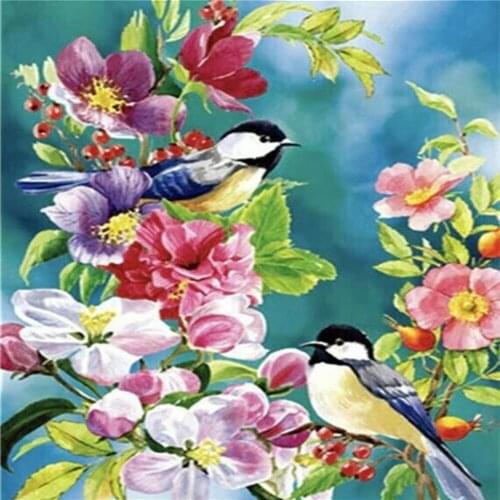 The new 2020 household items diy round diamond drill drill with diamond embroidered flowers birds painting