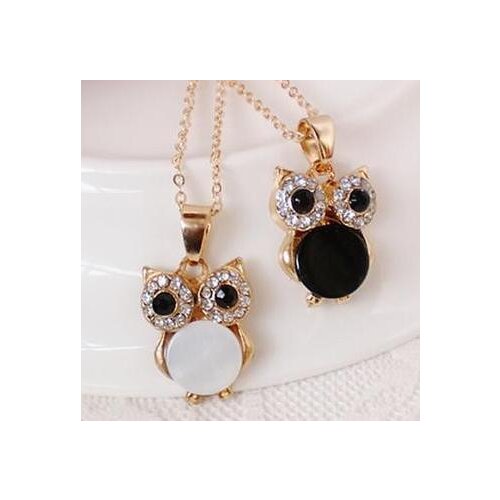 New fashion Black and white owl pendant necklace For Women girl Accessories jewelry wholesale