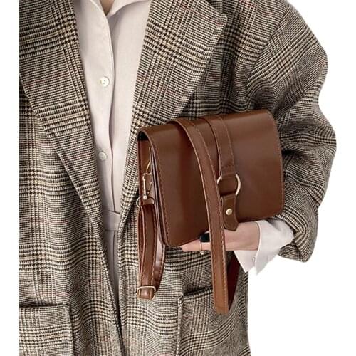 Autumn Winter Ladies Shoulder Bag Fashionable Solid Color Square Messenger Bag Girls Metal Ring Decoration Casual Crossbody Bags