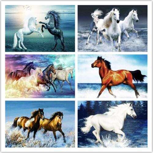 Full DIY round Diamond Painting Animal horse Sale Handmade Diamond Embroidery Mosaic Cross Stitch Holiday gift Home Decoration