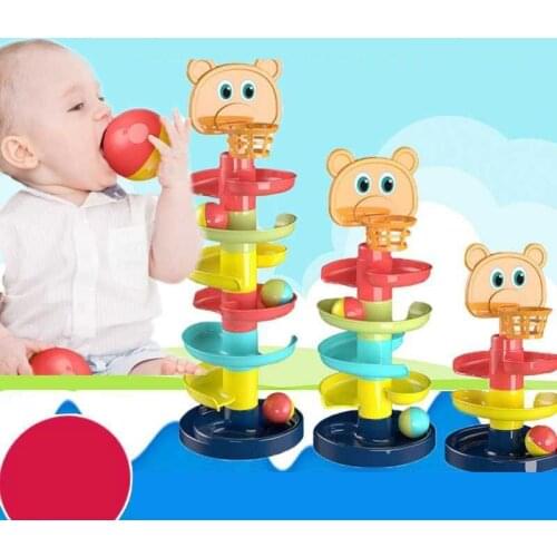 Montessori Educational Newborn Toys for Children Rolling Ball Pile Rattles Tower Puzzle Babys Toys Spin Track Kids