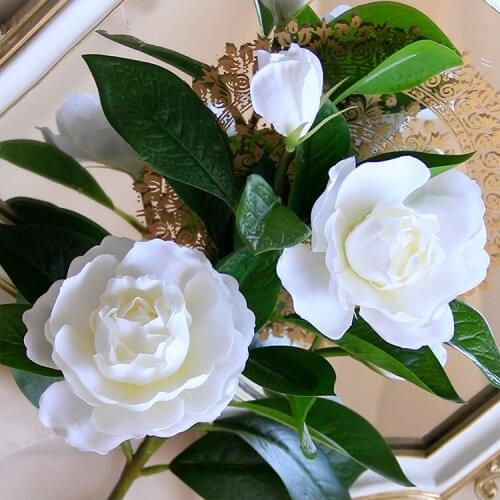 Gardenia simulation flower high grade artificial silk flower wedding photography gift home living room decoration
