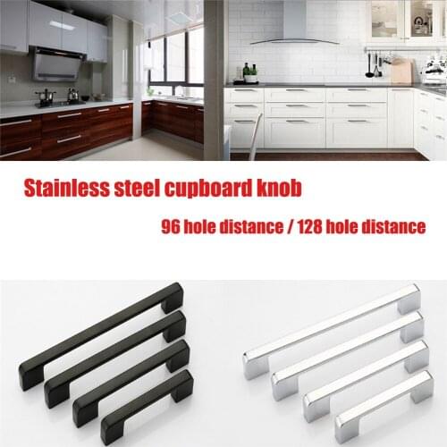 Kitchen Cabinet Handles Drawer Pulls Black 304 Stainless Steel Cupboard Knob 2