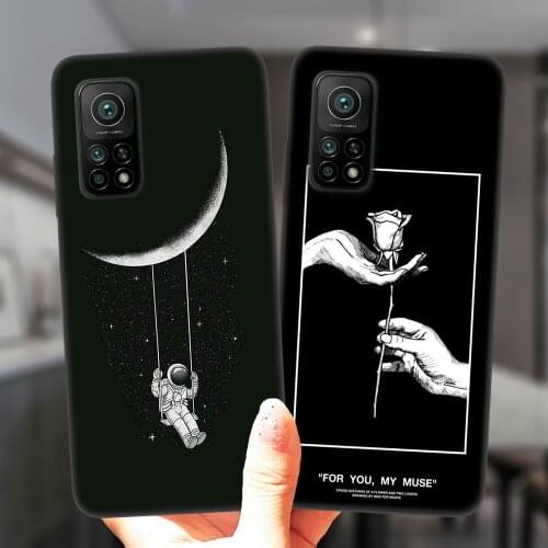 Starry Sky Rainbow Girl Body Lover Phone Case For Xiaomi Mi 10T Lite 10 Ultra Redmi Note 9S 7 8 9 Pro 8T Black Silicone Cover