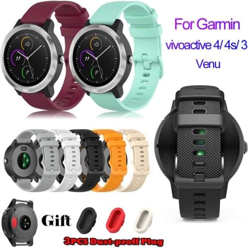 Replacement Wrist Strap For Garmin Vivoactive 4S 4 Band Silicone Watch Strap For Garmin Vivoactive 3 Venu With Dustproof Plug