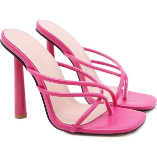 2021 New fashion high-heeled sandals black apricot pink three-color heels electroplating with summer photo wedding sandals women