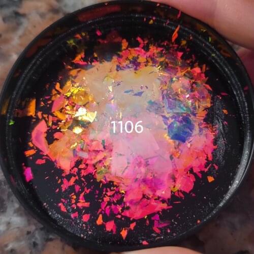 1g/Lot Chrome Iridescent Transparent Aurora Chameleon Flakes For Nail Art/Cosmetics