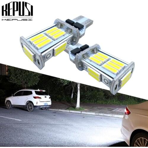 2PCS T15 921 W16W WY16W 1000Lm 7020 LED Auto Additional Brake Lights Reverse Light Car Rear Turn Signals Xenon White 12V 24V