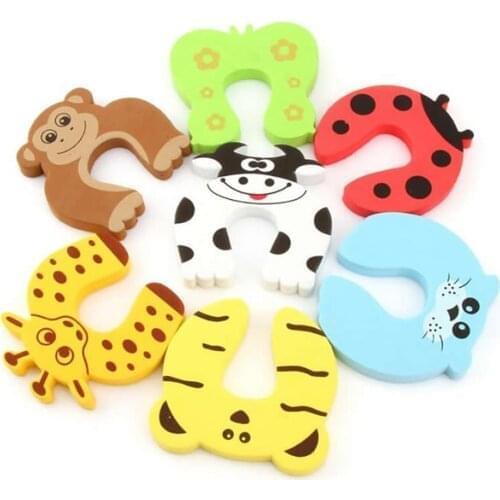 7pcs/lot Silicone Doorways Gates Decorative Door Stopper Baby Safety Care Cartoon Animal Jammer Kid Children Protection Door