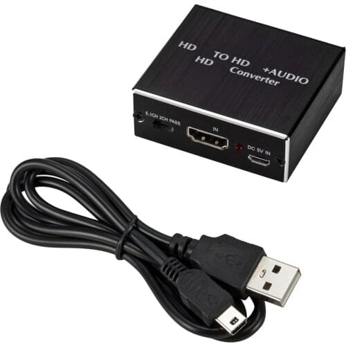 HDMI-compatible Audio Extractor Adapter 4Kx2K HDMI-compatible to HDMI-compatible + SPDIF + R / L Audio Converter Splitter