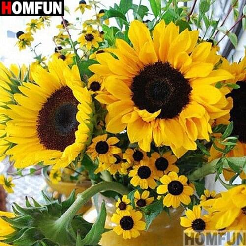 HOMFUN Diamond Painting Cross Stitch Pattern 5D Diamond Embroidery "sunflower" Home Decor DIY diamond Art A08018
