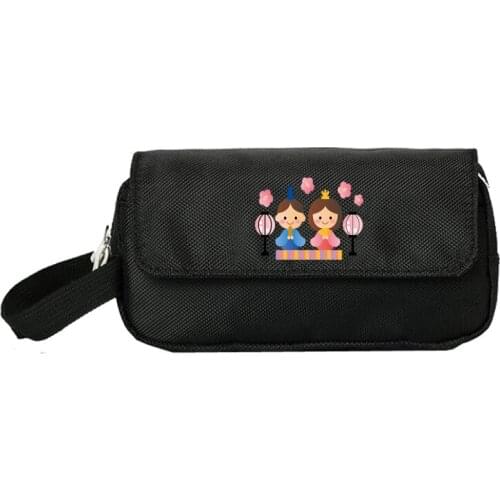 Anime Hinamatsuri Pencill Case Women Cosmetic Cases Child Girls student Double Zipper pecill Bag Handbag Purse