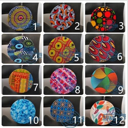 Free Shipping!printing African Pattern Wooden Earrings