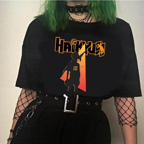 Women Funny Haikyuu Femela Tops Anime Karasuno High School T-shirt 90s Style Unisex Tshirt Tees