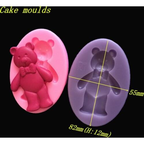 Fondant cake mold mini bear shape decoration Silicone mould diy chocolate pastry cake baking tools