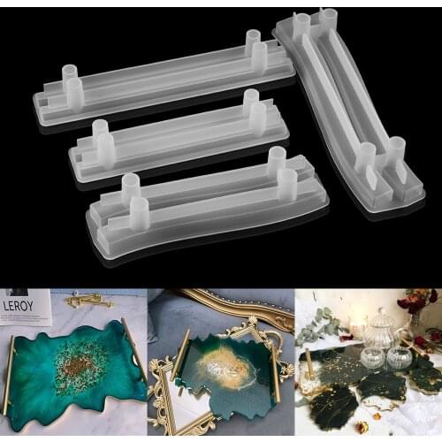 Fruit Tray Handle Silicone Molds Crystal Epoxy Resin Mold Handle Bending Mould for DIY Crafts Fruit Plate Decoration Accessories