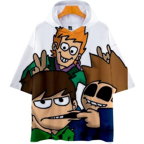Eddsworld 3D Prints Hooded T-shirts Women/Men Fashion Summer Short Sleeve Tshirt Hot Sale Streetwear Clothes