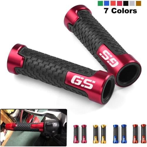 GS Logo Motorcycle Hand Grips CNC Aluminum Rubber Gel Handle Grip for BMW R1200GS R 1200 R1200 GS 1200 GS1200 LC Adventure ADV