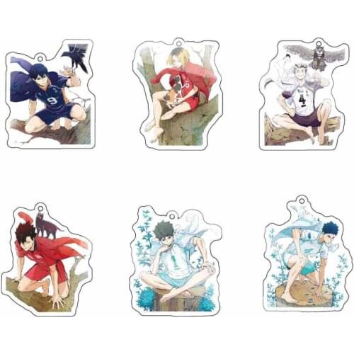 Haikyuu!! High School Volleybal Kageyama Acrylic Figure keychain Keyring Decor Collection Model Toy Cosplay