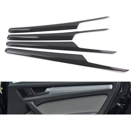 Carbon Look Chrome For Audi Q5 FY 2018 2019 LHD Interior Door Window Handle Panel Cover Trim Stickers Mouldings