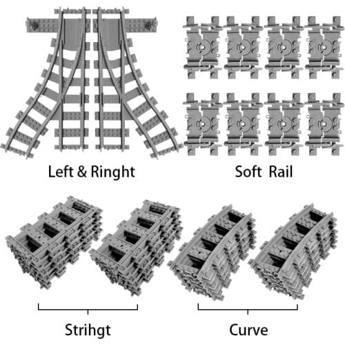 Blocks Train Railway Track model sets straight curve assembled building blocks DIY Construction boys girls toys Childrens gift