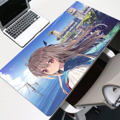 Anime Girl Mouse Pad Rgb with USB Interface Office Game Accessories Desk Pad Notebook Keyboard Mini Pc MousePad Xxl Carpet