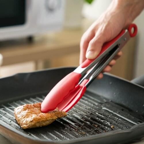 Kitchen Stainless Steel BBQ Tongs Barbecue Fried Steak Pizza Food Clip Silicone Oil Brush Fish Bread Clamp Grill Accessories