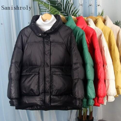 Sanishroly 2020 Women Warm Parka Jackets Autumn Winter Warm Down Coat Female Long Sleeve Short Outerwear Tops Plus Size SE958