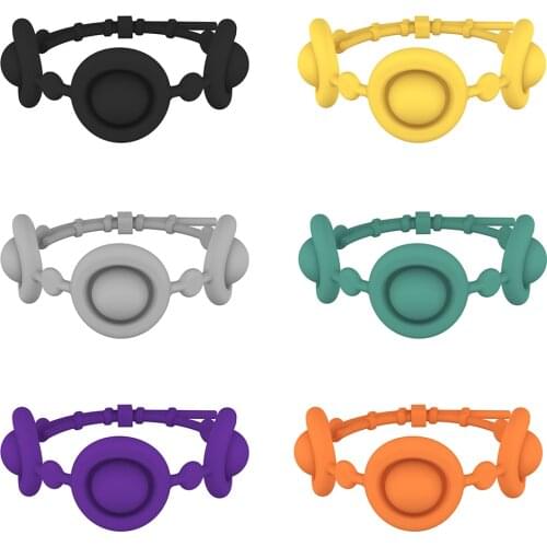 Mini Fidget Toys Rainbow Silicone Wristband Hand Push Bubbles Bracelet for Adult Stress Reliever AntiStress Sensory Toy Gifts