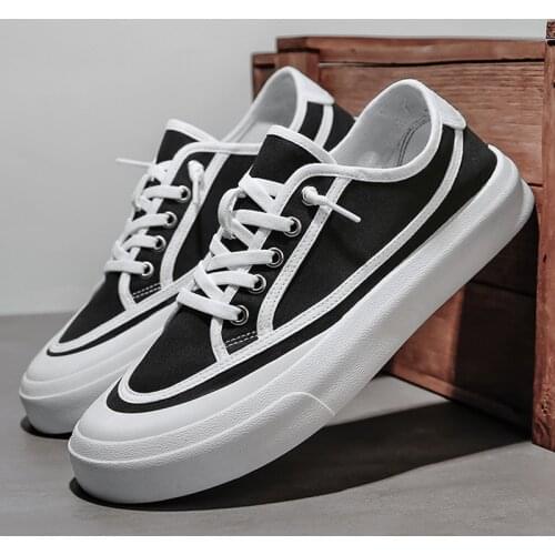 Men Canvas Casual Shoes Spring Summer Youth Loafers Street Cool Slip-on Flat Vulcanized Shoes Sneakers