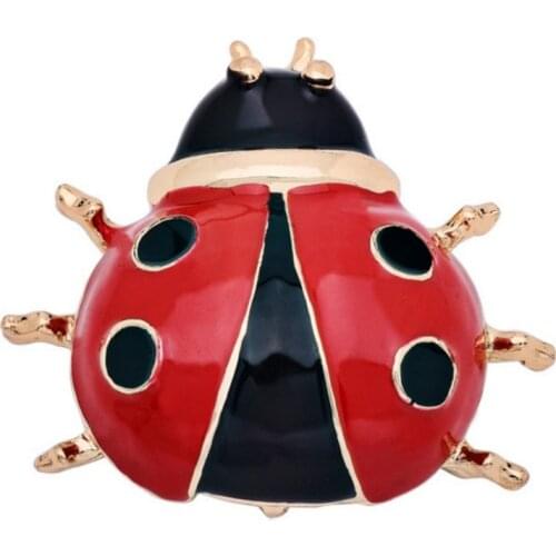 MZC Poppy Cute Beatle Brooch Metal Anime Insect Brooches for Womens Brosch Broch Badge Pin Collar broche bijoux Costume Jewelry