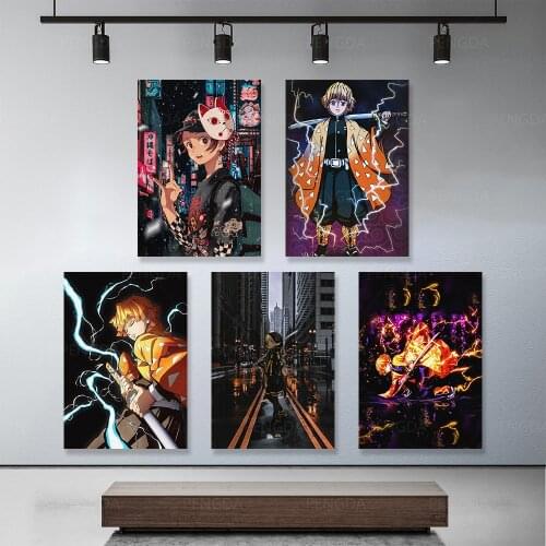 Wall Art Home Decor Demon Slayer Kimetsu No Yaiba Painting HD Print Posters Pop Japan Anime Canvas Modular Picture For Bedroom