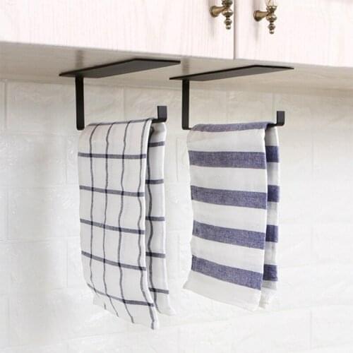 Wall-Mounted Toilet Paper Holder Strong Self-adhesive Tissue Paper Roll Holder Metal Plastic Wrap Rack for Bathroom