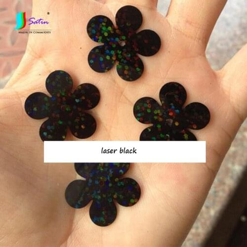 Nightclub Singer Show Performance Clothes Diy Decoration Material Middle Hole Laser Red Laser Black Flower Shape Sequins A0538L