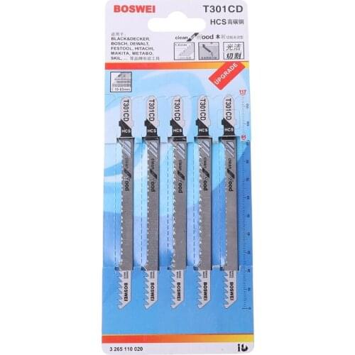2021 New 5 Pcs T301CD HCS 116mm T-Shank Jig Saw Blades Clean For Wood Fast Cutting