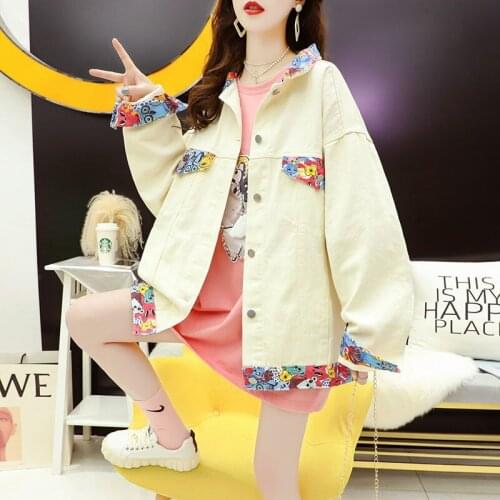 New Arrival Net Red Denim Jackets Womens 2021 Spring Korean Fashion Denim Jeans Coats Bomber Cool Denim Jackets Tops Wild Loose