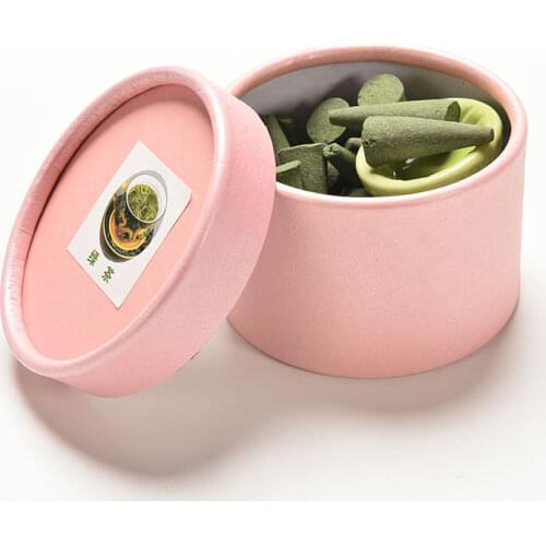 New Natural Fragrant Incense Sticks Pagoda Perfume Spices Sandalwood Incense Cone with Tray Zakka Household 1 Box