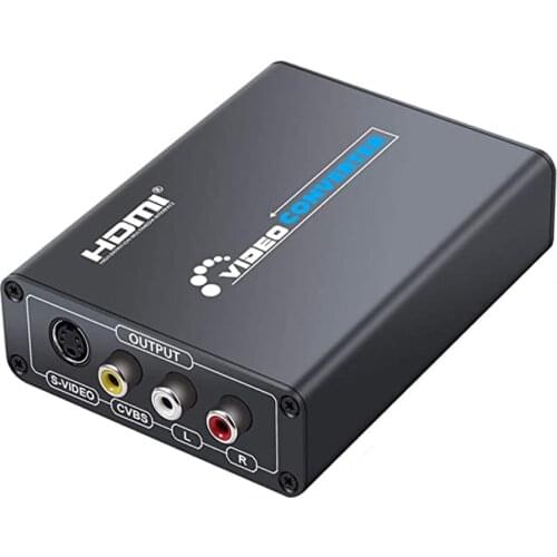 HDMI to Composite 3RCA AV S-Video R / L Audio Vdieo Converter Adapter Upscaler Support 720P / 1080P with RCA / S-Video Cable