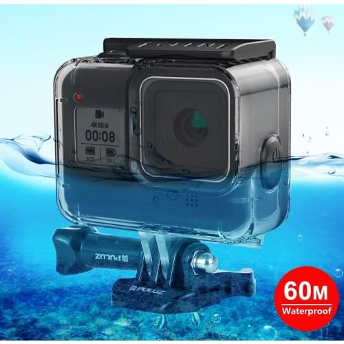 PULUZ PU437 60m Underwater Depth Diving Case Waterproof Camera Housing with Soft Button for GoPro HERO8 Black