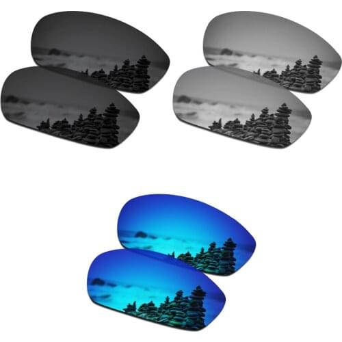 SmartVLT 3 Pairs Polarized Sunglasses Replacement Lenses for Oakley Whisker Stealth Black and Silver Titanium and Ice Blue