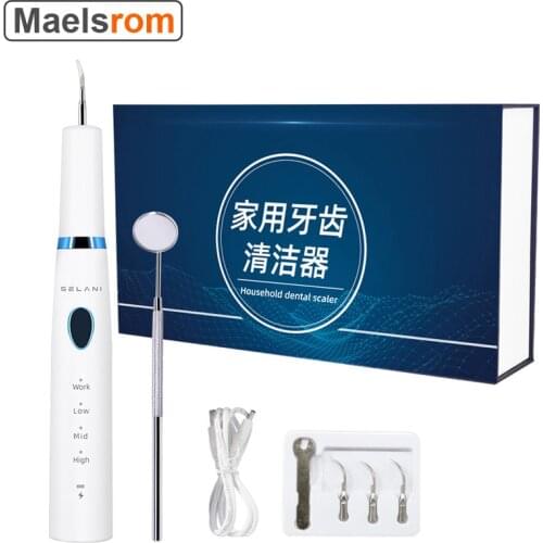 Ultrasonic Calculus Plaque Remover Electric Dental Scaling Tooth Scraper Tartar Removal Cleaner Portable Scaler Sonic Smoke