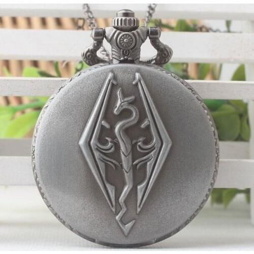 Vintage gray Pocket Watch Designer Snake Quartz Fob Watches Clock Relogio chain watches