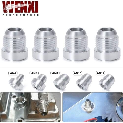 Top Quality Aluminum AN4 6 8 10 12 AN Straight Male Weld Fitting Adapter Weld Bung Nitrous Hose Fitting Silver