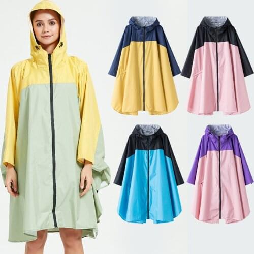 Japanese Cape large color matching raincoat mens and womens adult fashion walking riding poncho South Korea outdoor waterproof
