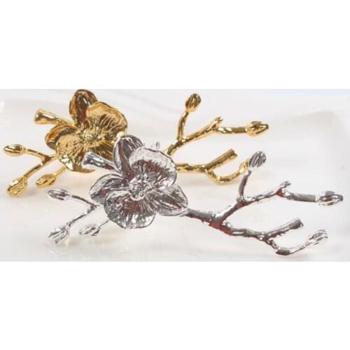 100pcs Gold Silver Branch Metal Napkin Ring For Wedding Special Table Decoration Napkin Holder SN435